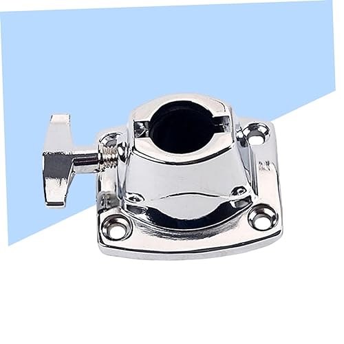 2 piezas de Abrazadera para Soporte de Platillos para Batería, Ligera, base para Tom, Accesorio Seguro para Montaje de Batería en Instrumentos de Percusión, Plata miniatura 3