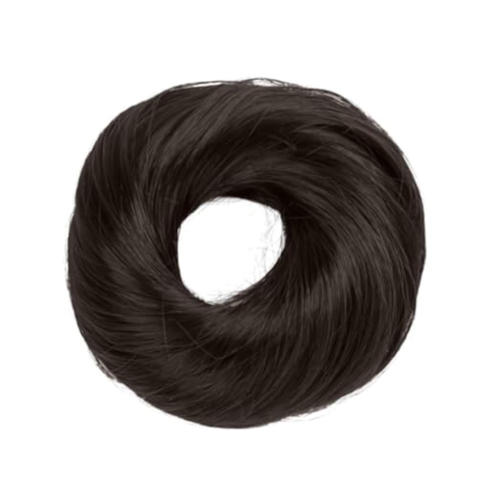 Natural Human Hair Messy Bun Scrunchie, Brown