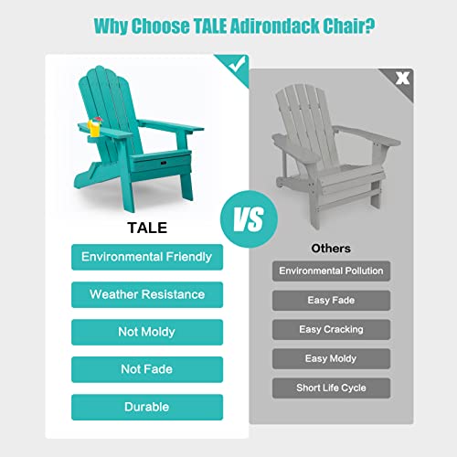 Adjustable Backrest Adirondack Chair, Folding Adirondack Chair With Pullout Ottoman With Cup Holder, Lawn Outdoor Fire Pit Chairs, For Patio Deck Garden, Backyard (Blue) #TOP5