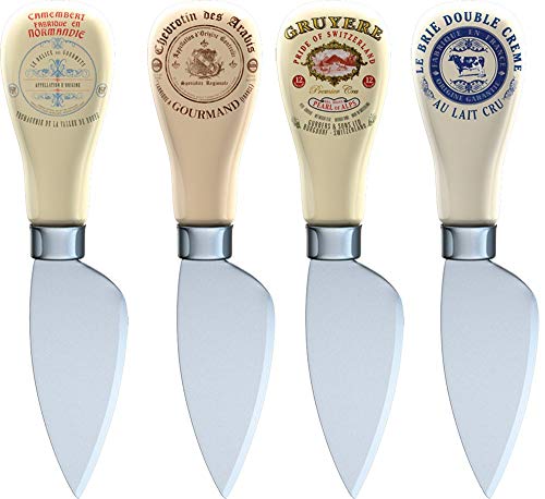 Creative Tops Estilo Vintage Gourmet Cuchillos para Queso en Caja de Regalo, Juego de 4, Multicolor Cover