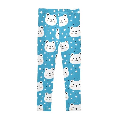 Arctic Bear Polka Dot Girls Leggings Soft Stretch Workout Yoga Dance Pants for Kids Casual Tights2