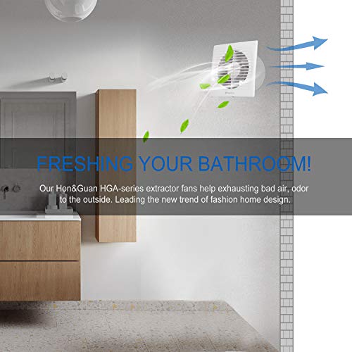 Hon&Guan 6 Inches Home Ventilation Fan Bathroom Garage Exhaust Fan Ceiling and Wall Mount Fan for Kitchen / Bathroom , Low Noise, Strong Exhaust (Energy-saving) 150C - Thumbnail 7