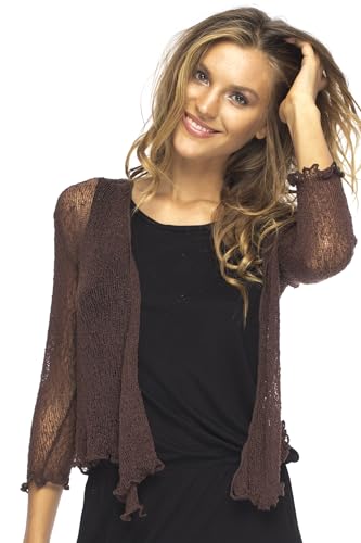 Image of Back From Bali Womens Sheer Shrug Cardigan Lightweight Knit