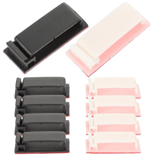 ULTECHNOVO 20 piezas Clips de Gestión de Cables para Hogar y Oficina Diseño sin perforación Clips de organización de cables de plástico para fijar cables de datos Adhesivo fácil de usar