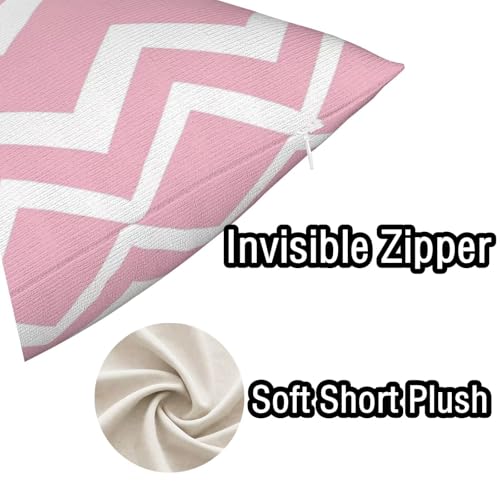 Housses de coussin stripes 50x50 rose au design texturé moderne - 5