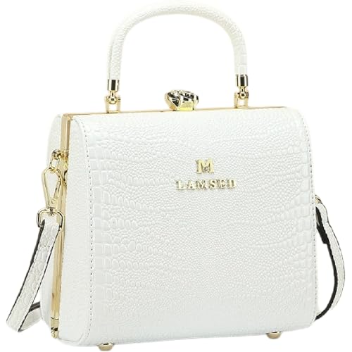 Crocodile Pattern Leather Women's Bag Top Handle Satchel Handbags Evening Bag Purses Small Hard Box Shoulder Messenger Bags