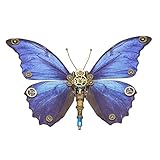 El modelo está hecho de materiales de metal de alta calidad como acero inoxidable, hierro y cobre con muchas piezas talladas para crear un estilo retro steampunk. Cuenta con una estructura de ala visible de 3 a 4 mm de grosor para una mayor resistencia al desgaste y restaura las alas de mariposa reales.