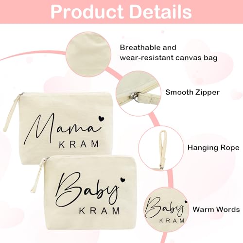 Geschenke für Mama zur Geburt 2 Stück Werdende Mama Geschenk Atmungsaktiv und Weich Mama Kram Baby Kram Kosmetiktasche Dauerhaft Babyparty Geschenk Mama Tasche für Kosmetika und Kleinspielzeug