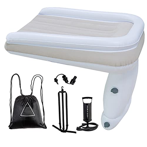 Fonkoufi Inflatable Toddler Travel Bed，Kids Travel Bed- Portable Baby Bed, Airplane Travel Essentials Kids，Toddler Air Mattress Suit For Economy Seats, Train, Car #TOP23