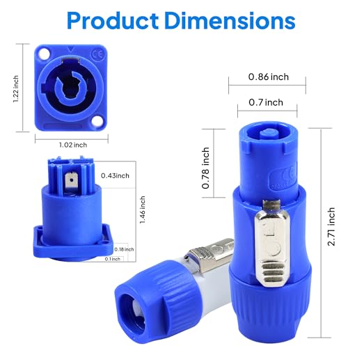 Kit de Conectores PowerCon 3 Pin x2 Sets miniatura 2