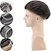 Voloria Mens Toupee 10x8inch 100% European Virgin Human Hair Toupee for Men Human Hair Pieces with Soft Thin Super Swiss lace #4 Brown Color (Base Size:10