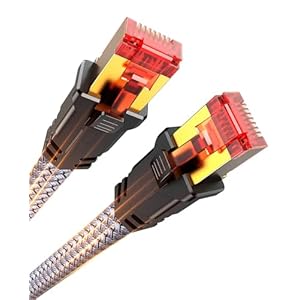 Snowkids Cat 8 Ethernet Cable 15 ft, High Speed Gaming 40Gbps 2000Mhz S/FTP, Network Cord with RJ45 Internet Connector for TV/Computer/Modem/Router/ps-5, LAN Cable Shielded in Wall Indoor & Outdoor