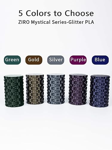 Image of ZIRO Mystical Series Filament, 3D Printer Filament 1.75mm, Shiny Sparkle PLA with Ultra Finer and Denser Glitter, Twinkling PLA1kg /2.2lbs Spool, Fit Most FDM 3D Printers, Midnight Gold