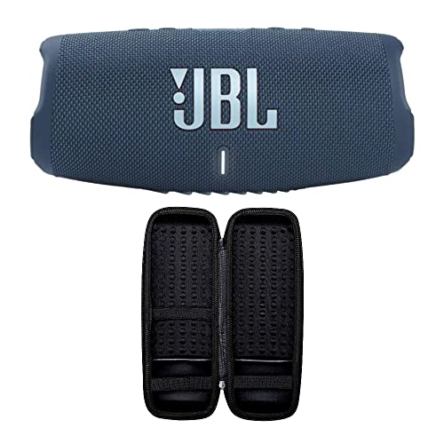 JBL Charge 5 Portable Bluetooth Speaker (Blue) Bundle with Hardshell Travel Case (2 Items)