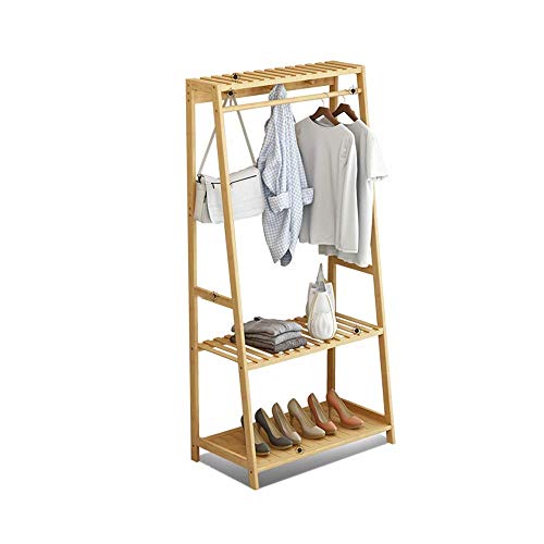 Perchero de ropa ajustable resistente plegable con 6 ganchos para zapatos, sombreros y bufandas en el pasillo, sala de estar, habitación de invitados, color primario Y0M0J1