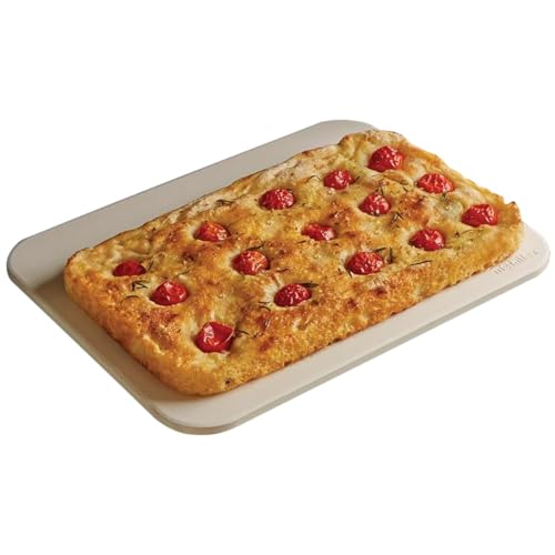 Image of Primeway Cordierite 30x38cm Natural Sturdy Baking Stone for Oven | Barbeque | Grill | Bake Cookies Bread Crispy Pizza on BBQ Grilling Stone | Stores heat | Rectangular | 10mm Thickness | 15x12 inches