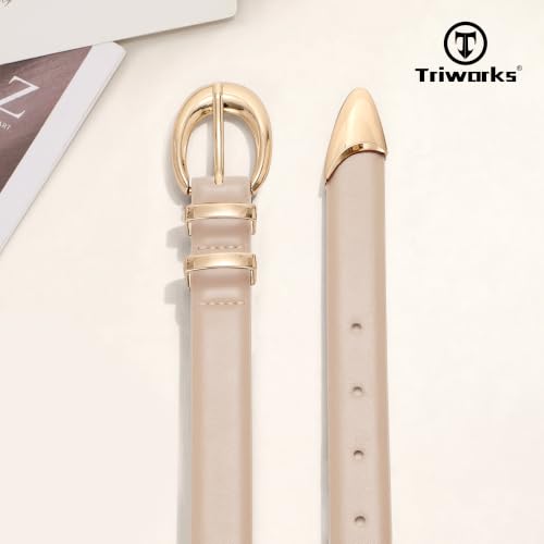 Image of TRIWORKS Women Belt for Jeans Pants Fashion Ladies Faux Leather belt