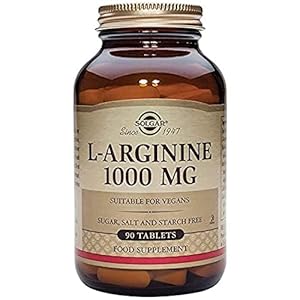 Solgar L-Arginine 1000 mg, 90 Tablets – Supports Blood Flow & Heart Health – Nitric Oxide Stimulator – Supports Active Lifestyles – Non-GMO, Vegan, Gluten Free, Dairy Free, Kosher – 90 Servings