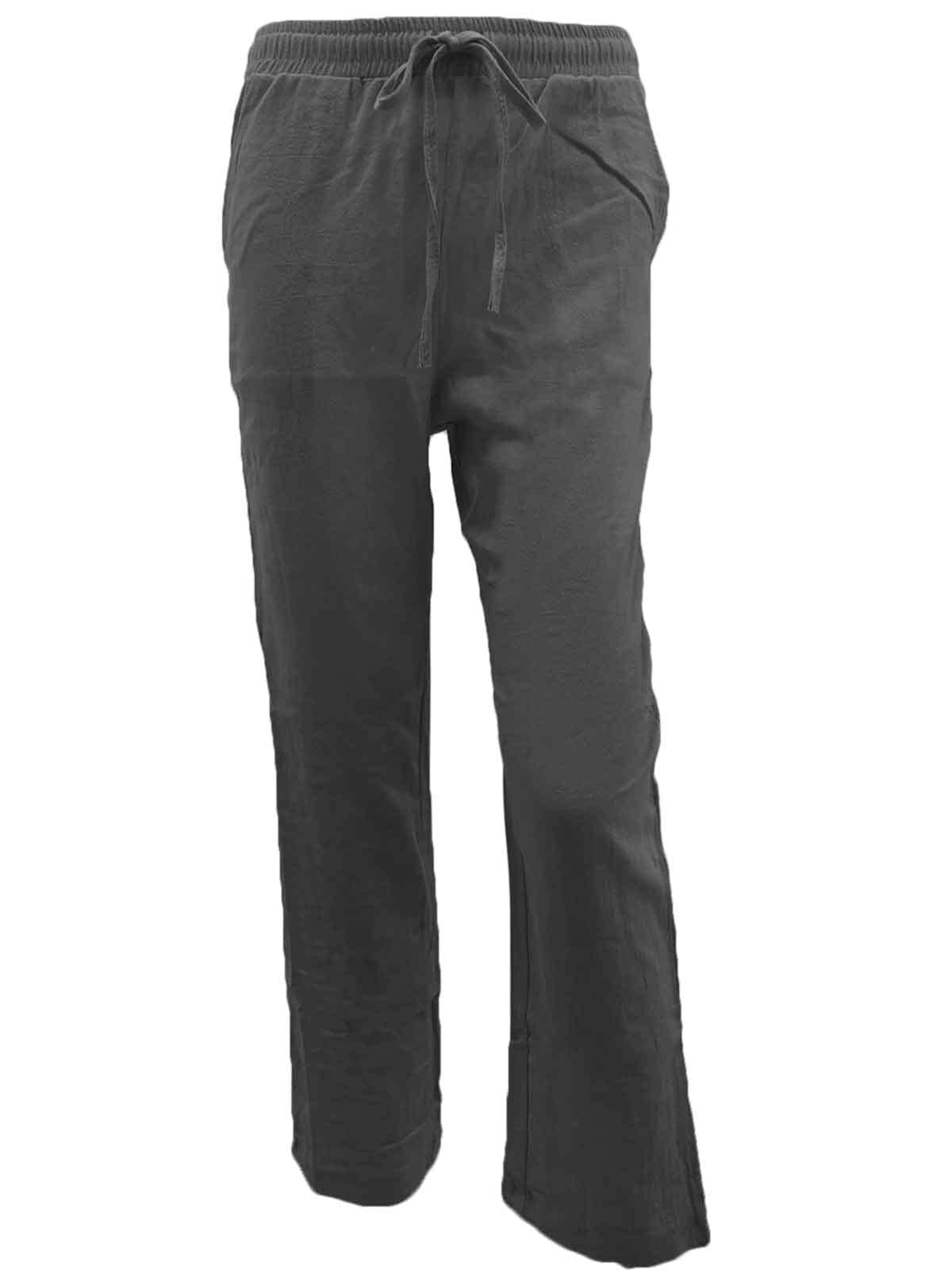 CheChury Femme Lin Pantalon Coton Lin Pantalon Léger Casual Elegant Pantalon Élastique Pantalon Décontractée Couleur Unie Mode Pants avec Poches