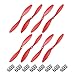 uxcell RC Propellers CW CCW 9047 9x4.7 Inch 2-Vane Fixed-Wing, Nylon Red 4 Pair with Adapter Rings