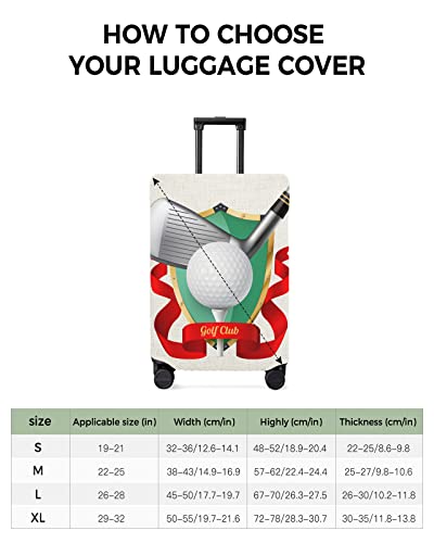 Travel Luggage Cover Large Suitcase Cover Fit for 26-28 Inch Luggage Luggage Protector Suitcase Cover Scratchproof Simple Golf Sport Theme Beige Luggage Cover Protector for Suitcase3