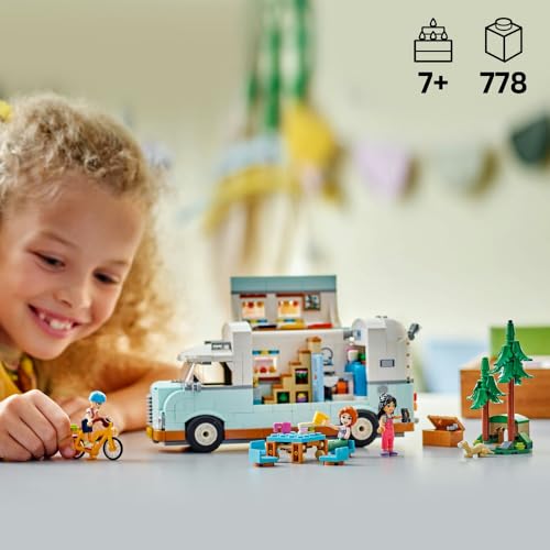 LEGO Friends Przygoda w kamperze przyjaciół 42663 | Zabawka dla 7-latki z kamperem, zestaw podróżniczy, prezent dla dzie