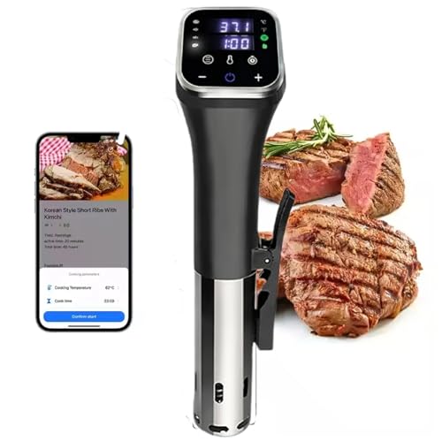 Sous Vide Cooker 1100W Sous Cooker Machine with LED Touch Screen Temperature and Time Display Control Ultra-Quiet Fast-Heating and Easy To Store Use for Meat Eggs and Vegetables