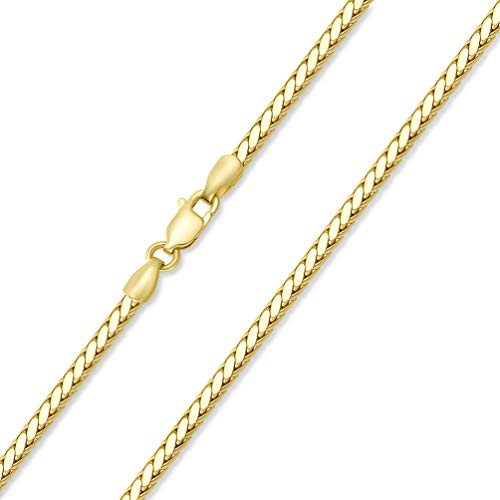 14k Yellow Gold or White Gold 3mm Hollow Square Braided D/C Wheat Chain Necklace with Lobster Claw Clasp2