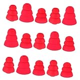 LOLIPPYY 15 Stück Teiliges Ohrhörer Ersatz ohrpolster Lochgröße Weiche Hautfreundliche Earbud Caps in Rot Groß Mittel Klein für Verschiedene In Ear Kopfhörer