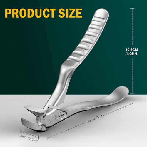 FVION Ergonomiczne obcinaczki do paznokci z uchwytem dla seniorów, obcinaczki do paznokci u stóp z kątową główką do grubych paznokci u stóp i paznokci u rąk, precyzyjny trymer do paznokci z szerokim