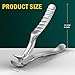 FVION Ergonomic Handle Nail Clippers for Seniors, Angled Head Toenail Clippers for Thick Toenails and Fingernails, Wide Jaw Opening Precision Nail Trimmer with Catcher (Silver)