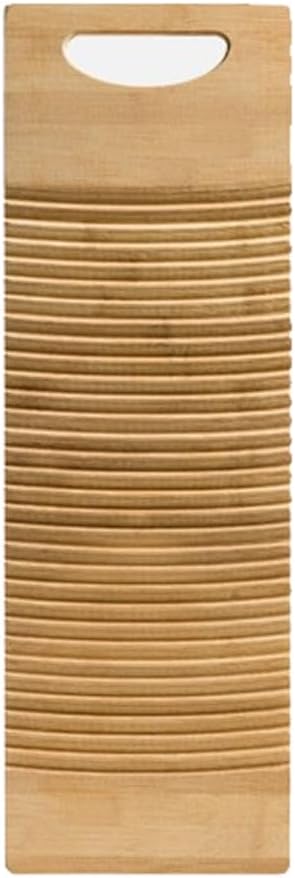 RCFINE Washboard Bamboo Laundry Washboard Hand Wash Board for Hand Washing Clothes Anti-Slip Household Tools Vintage Decor (B,M)