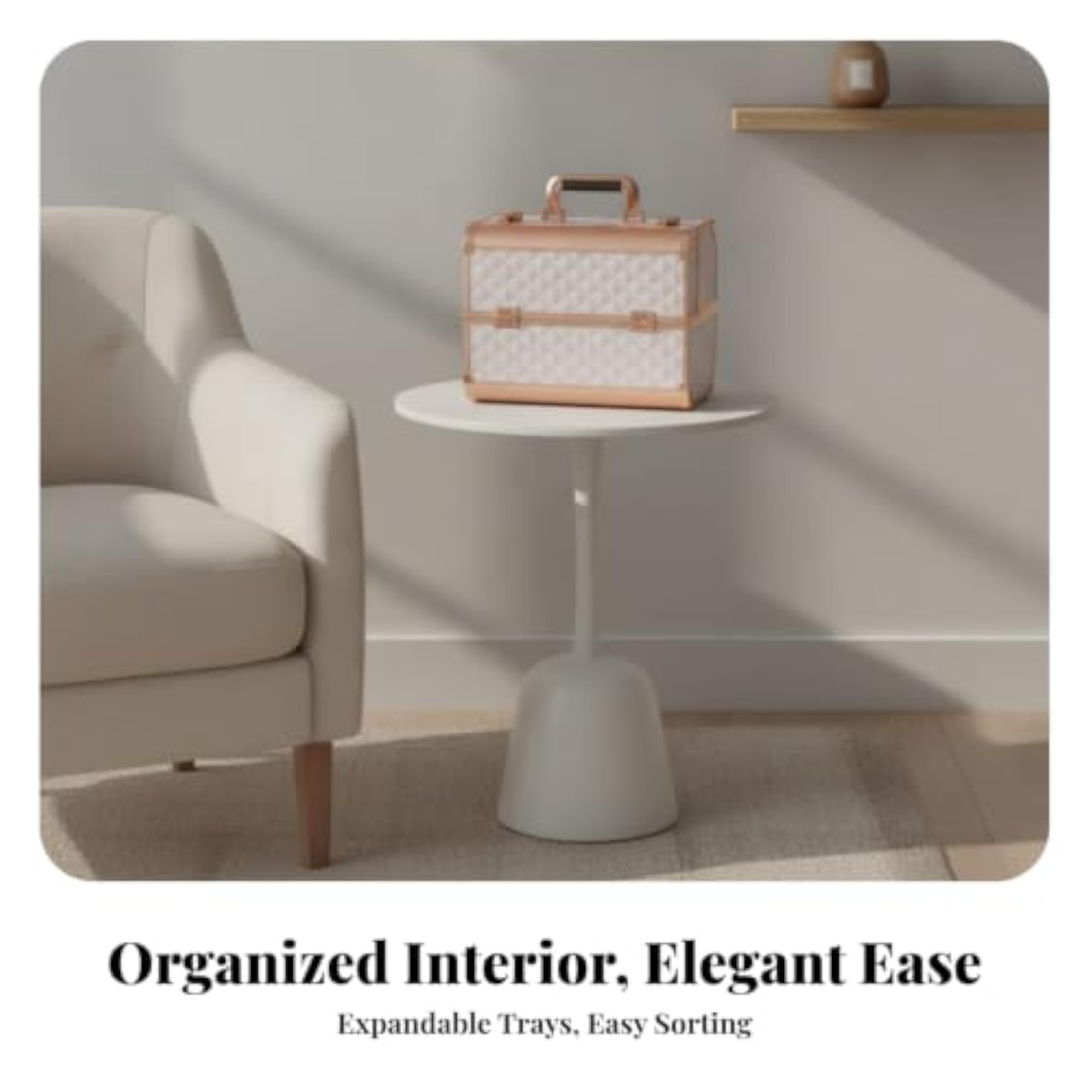 Portable Makeup Train Case, Travel-Friendly Organizer
