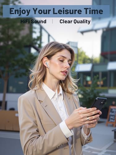 USB C Headphones for iPhone 16 iPhone 15 Pro Max Earphones Wired for Samsung Galaxy S25 S24 S23 Ultra A16, in Ear Phones with Stereo Microphone Volume Control USB C Wired Earbuds for Google Pixel 9 8