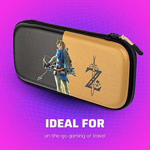 Pdp Gaming Licence Officiel Switch Slim deluxe Travel Case - Zelda Breath Of The Wild - Semi-Hardshell - Console Stand - Protective Pu leather - Holds 14 Games - Works avec Switch Oled And Lite