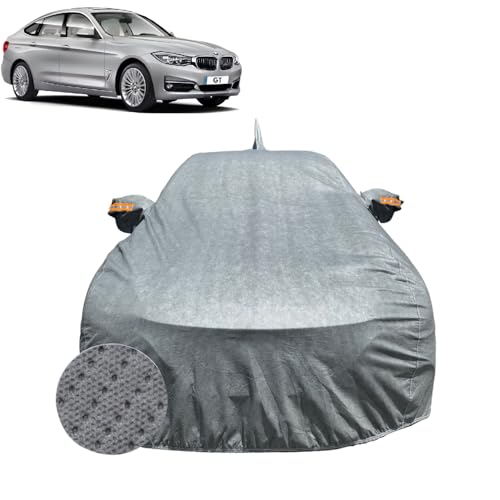 Image of Car Cover for BMW 3 Series GT (2014-2021) | 100% Waterproof Cover with Reflective Mirror Pockets | Dustproof, Scratchproof, Heatproof BMW 3 Series GT Car Cover |Soft Cotton Lining| Grey