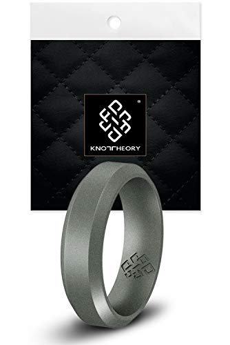 Knot Theory - Anillo de Silicona para Hombre (6 mm), Color Plateado Oscuro