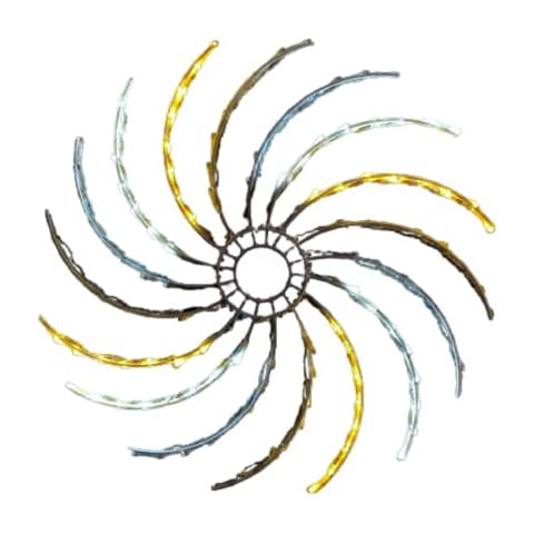 KAYNUR Christmas Spiral Silhouette Chaser Lights 96 LED Flashing Window Spinner String Light Indoor Outdoor Xmas Decoration White & Warm White Cover