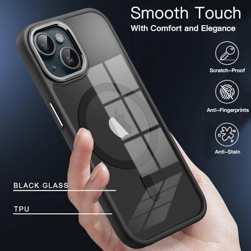Image of KARWAN Shockproof Back Case Cover Compatible with iPhone 14 Pro, Heavy Duty Case with 360 Degree Camera Protection, Dual Layer Rugged Bumper Protection Cover with Matte Finish (Black)