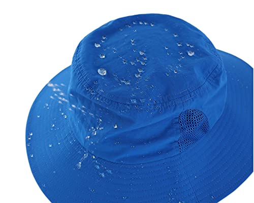 Connectyle Baby Girl Sun Hat Upf 50+ Breathable Bucket Beach Hat Kids Play Hat Royal Blue 1-2 Years #TOP3