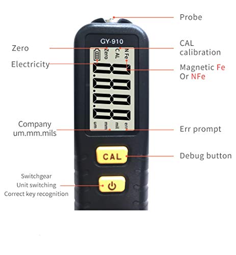 Mini medidor digital de espesor de recubrimiento GY910 miniatura 4