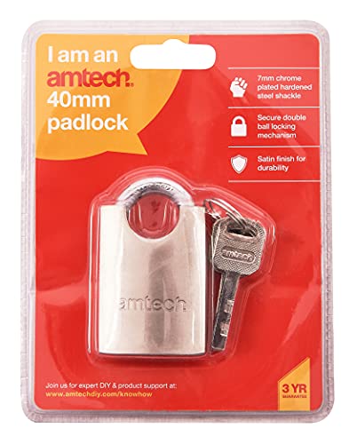 Am-Tech T1610 Lucchetto ad alta sicurezza, 40 mm