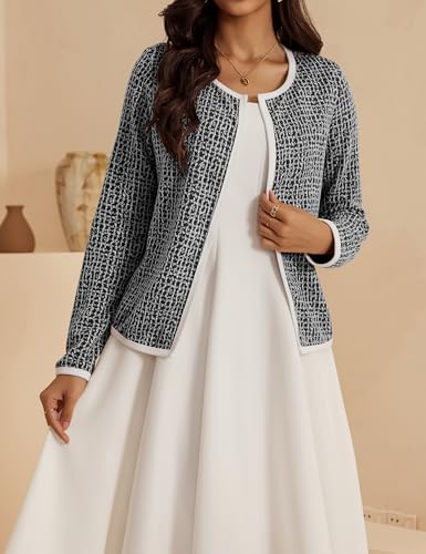 Image of VOIANLIMO Women's Checkered Cardigan Casual Long Sleeve Lightweight Open Front Cardigans Sweaters for Women