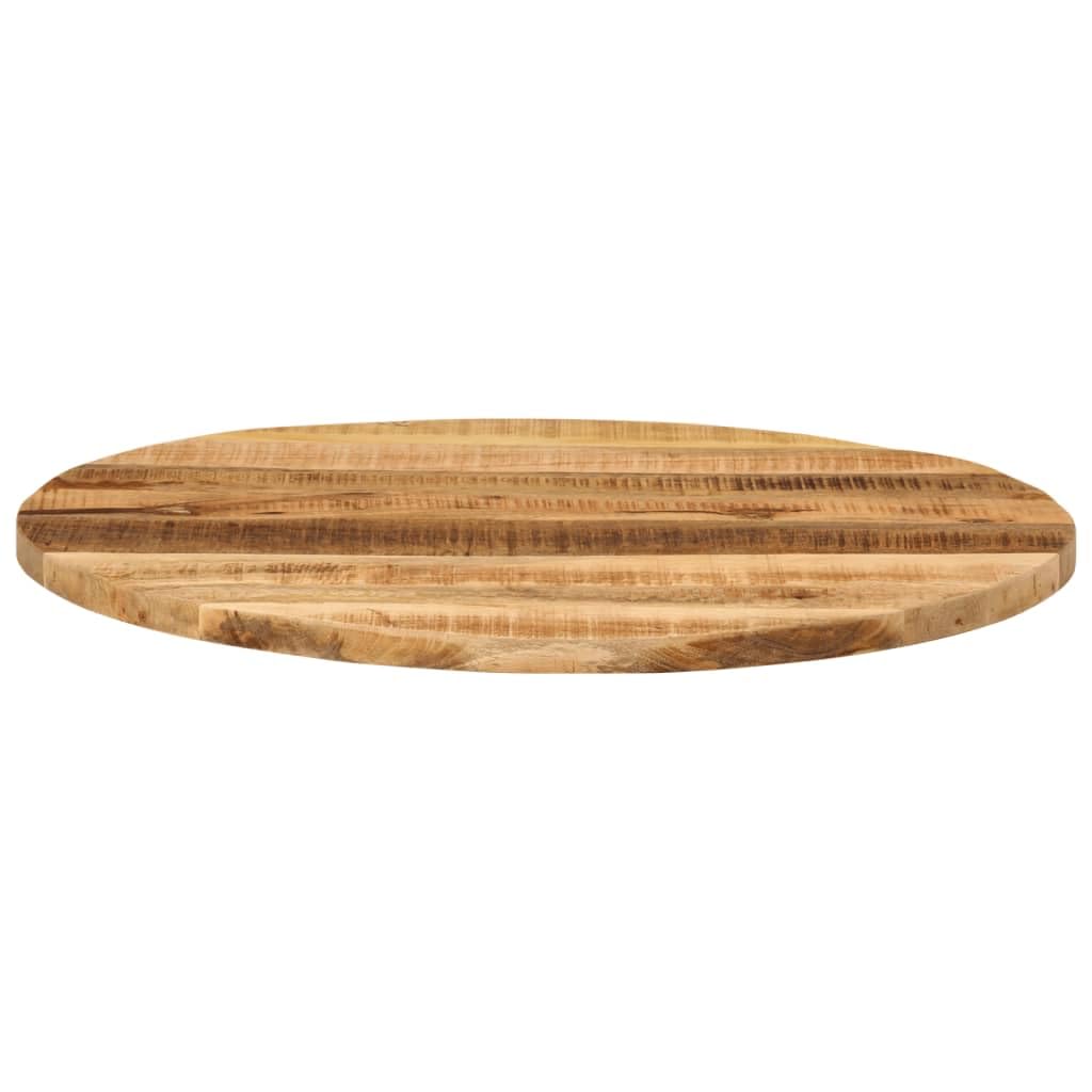Blat stołu Ø 80 x 1,5 cm, okrągły, szorstkie lite drewno mango, naturalne wykończenie, wytrzymały blat drewniany do jadalni, stolika kawowego, wszechstronnego zastosowania, do domu, biura