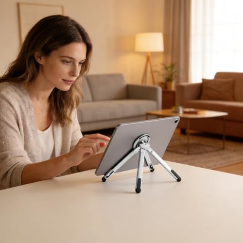 Image of 3-in-1 Portable Laptop Stand with Magnetic Phone Holder, White