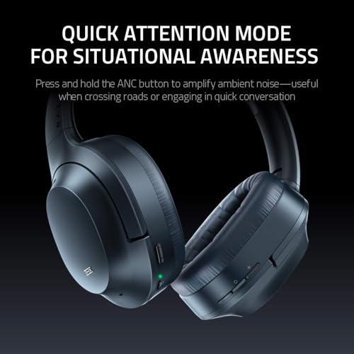 Razer Opus - Cuffie Wireless con Certificazione THX e Cancellazione Attiva del Rumore Avanzata (Cuffie con Certificazione THX, Modalità Ambiente, Auto Pause/Auto Play) Nero - Immagine 2