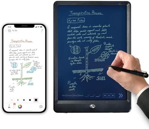 Tosuny Smart Pen con Tavoletta da Scrittura da 10 Pollici, Sincronizzazione in Tempo Reale e OCR su Testo, Penna Digitale Bluetooth per Appunti e Disegni, Archiviazione Offline,