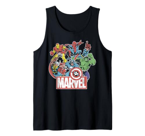 Marvel Avengers Team Retro Comic Vintage Tank Top