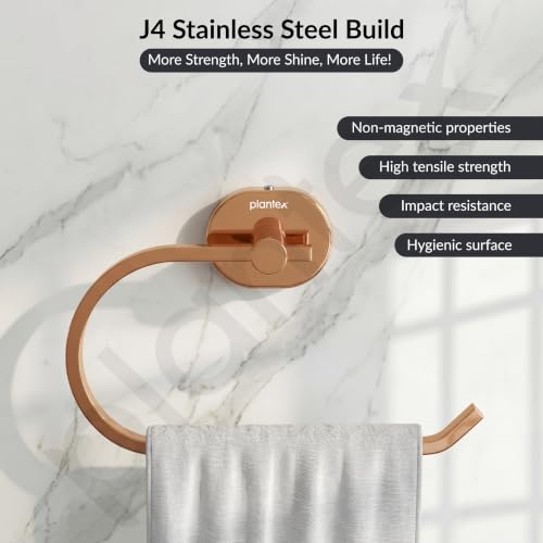 Image of Plantex J4 Stainless Steel Towel Hanger for Wash Basin /Hand Towel Hanger /Napkin Holder for Wash Basin /Bathroom Accessories (PVD Rose Gold Finish) Onix