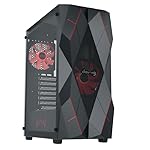 daWg V’ Series 240 Mid-Tower Gaming Cabinet/Case, Pre-Installed 2 Multicolor Fans, Support AIO Upto 360mm, ATX, mATX, Mini ITX, Tempered Glass, Dust Filters, Cable Management, USB 3.0 (Black)